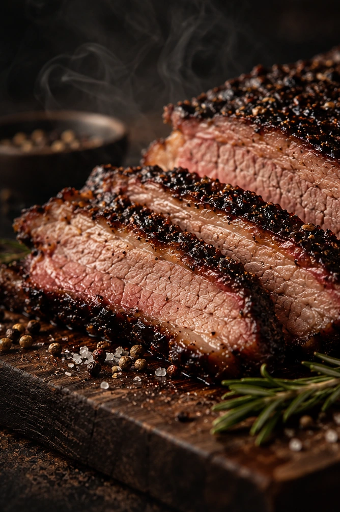 Smok'd smoked meat sliced and beautifully presented